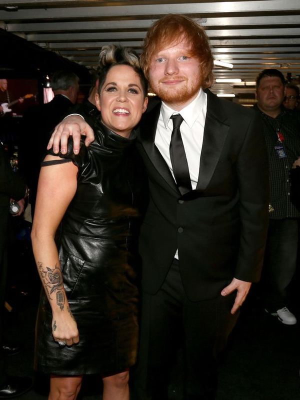 Amy Wadge with Ed Sheeran